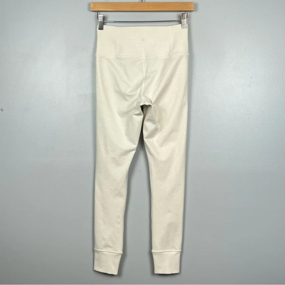 Athleta ivory oatmeal color Softluxe Cuffed Tight, size small.